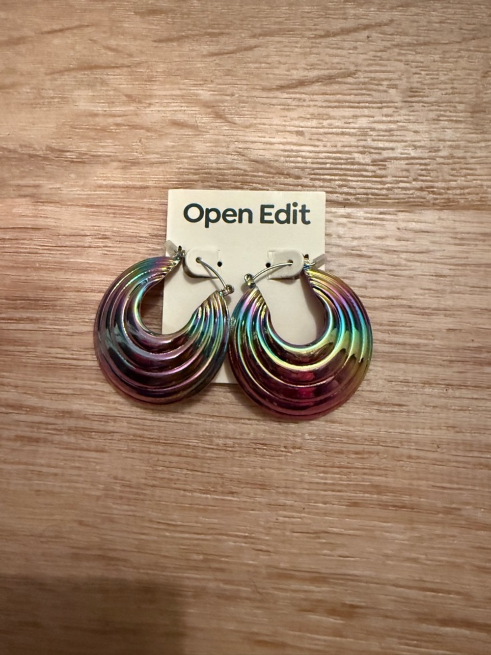 Nordstrom Iridescent Multicolor Layered Hoop Earrings